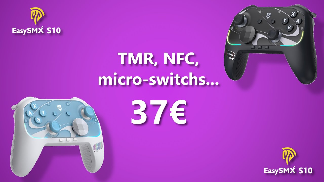 Manette EasySMX S10, TMR et microswitch pour switch2, PC et Android.