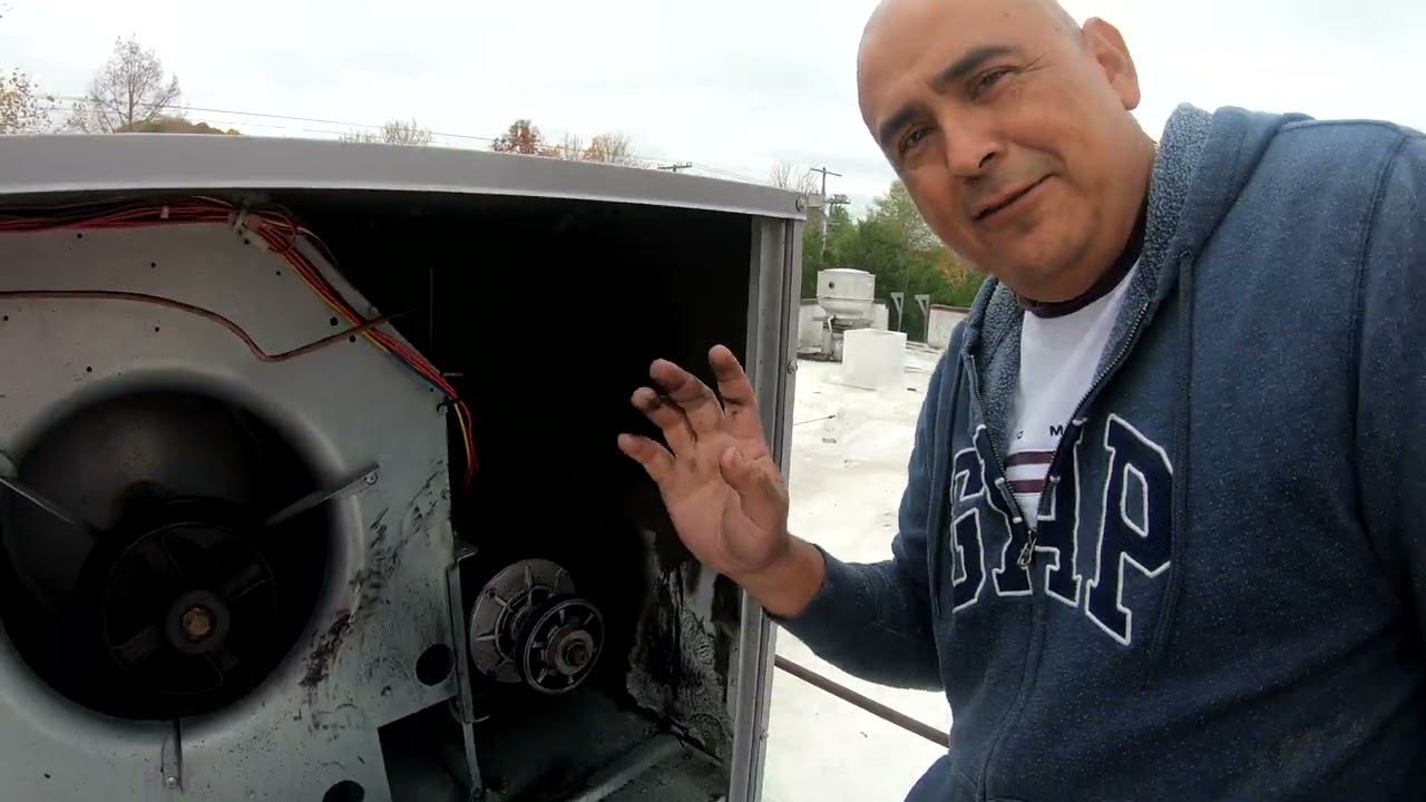 remplazo de una banda de el blower motor packet unit 10 ton
