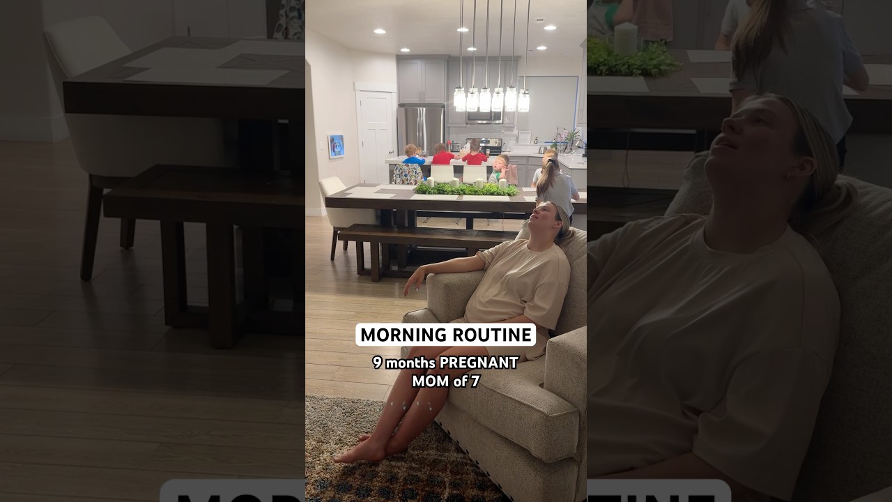 Morning Routine 9 months Pregnant with 7 Kids #momlife #pregnancy #morningroutine #familygoals