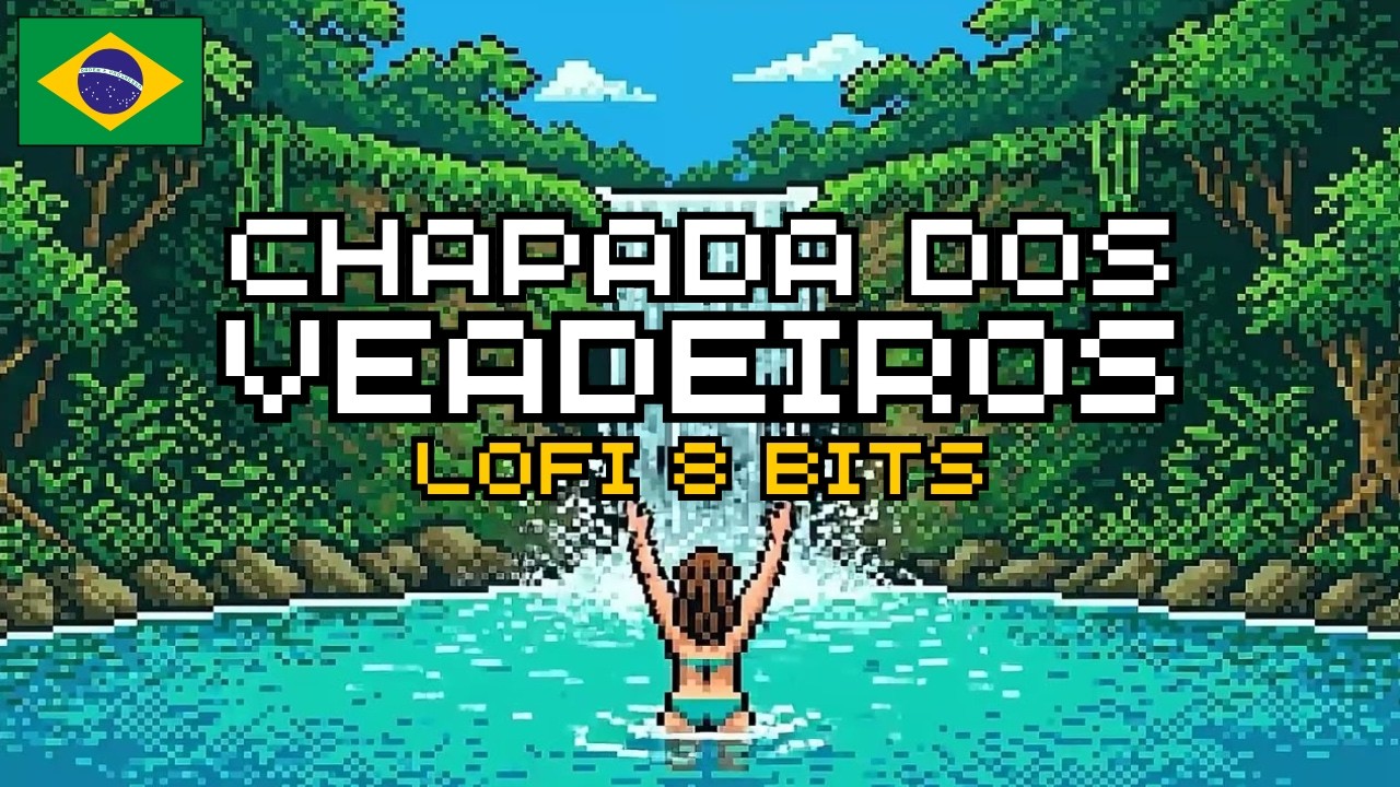 Chapada dos Veadeiros Lofi Piano – Relaxing 8 Bit Waterfall Ambience | Brazil (4 Hours)