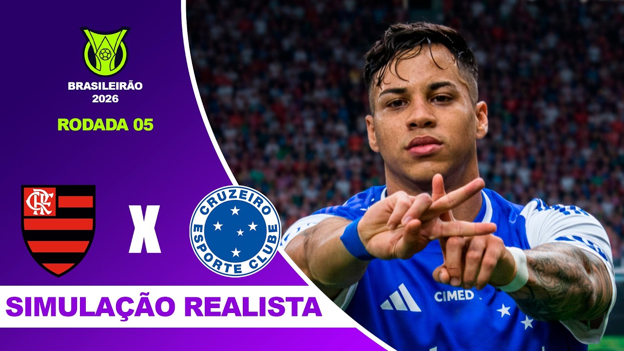 FLAMENGO X CRUZEIRO - Brasileirão Serie A 2026 - RODADA 5º | Simulação Realista