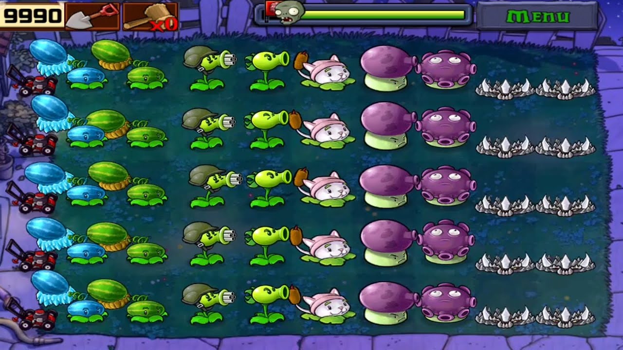 Plants Vs Zombies | Survival Night | Plants Vs All Zombies Completed Gameplay Full HD 1080p 60fps