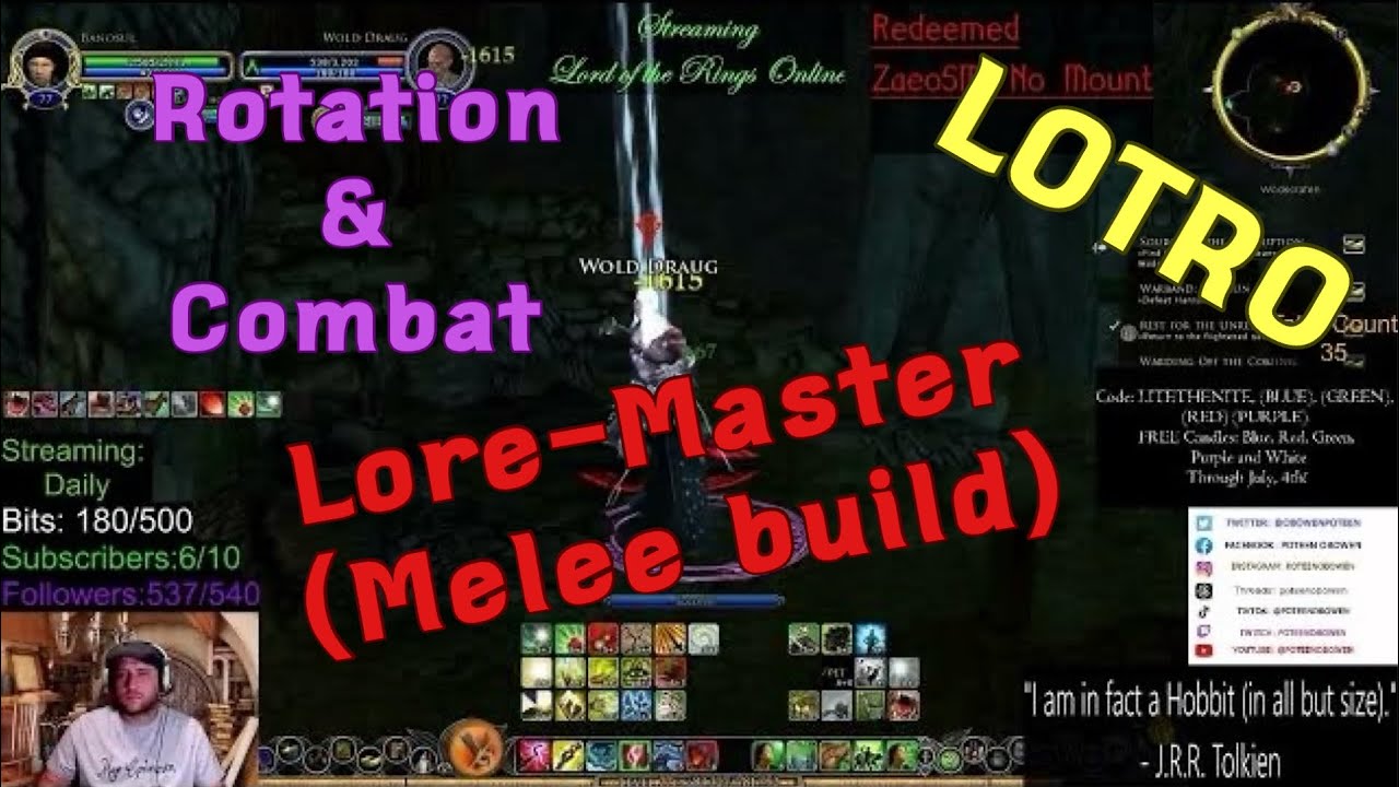 LOTRO: LORE-MASTER (melee build) throwing fists and staves around, with Rotation and combat