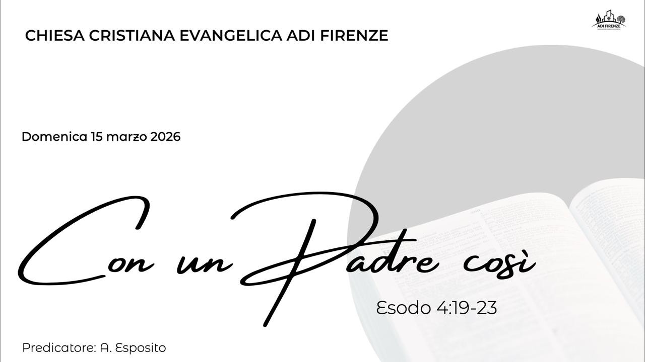 Culto del 15/03/2026 (Esodo 4: 19-23)