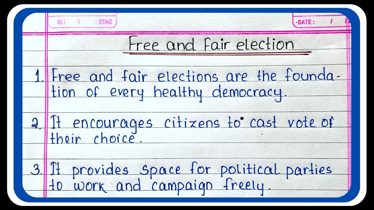 free and fair election essay in english | essay writing on free and fair election in english