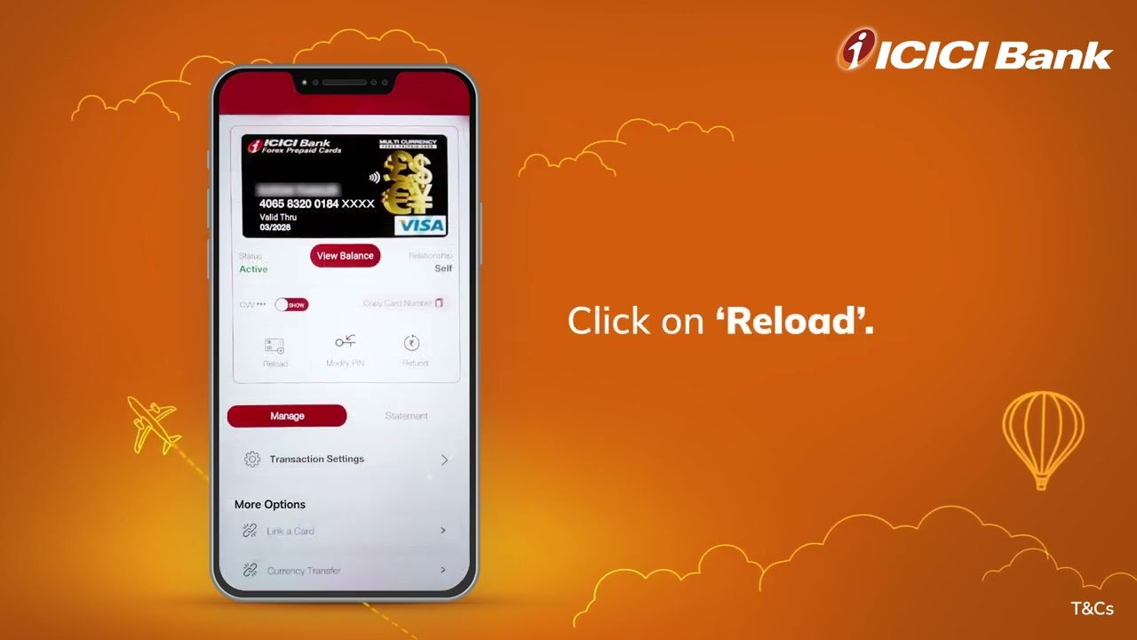 Reload ICICI Bank Forex Prepaid Card | iMobile Pay App
