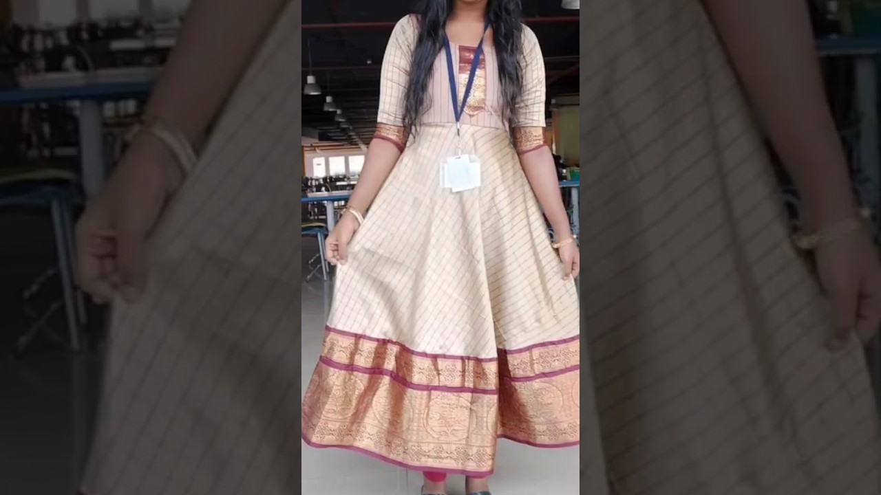 oldsaree convert to frock in tamil|umbrella frock cutting and stitching