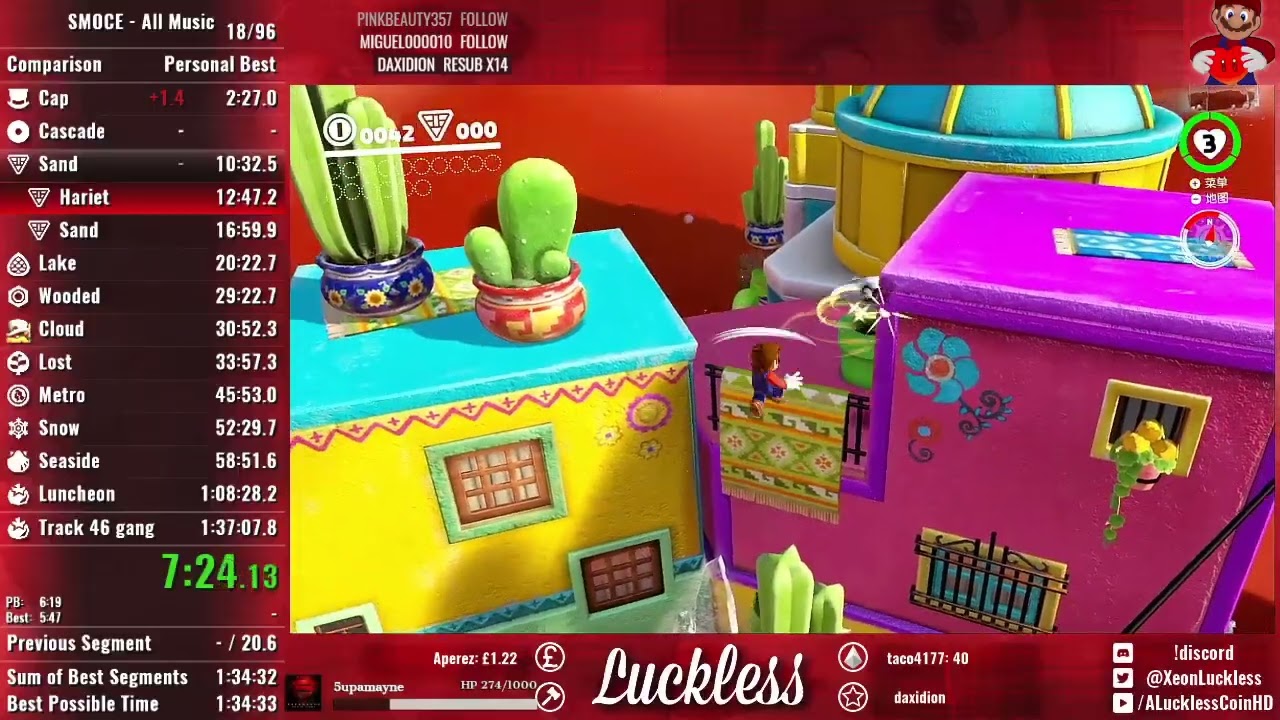 Super Mario Odyssey All Music Speedrun in 1:35:53 (Current PB from 2021) [v1.3]