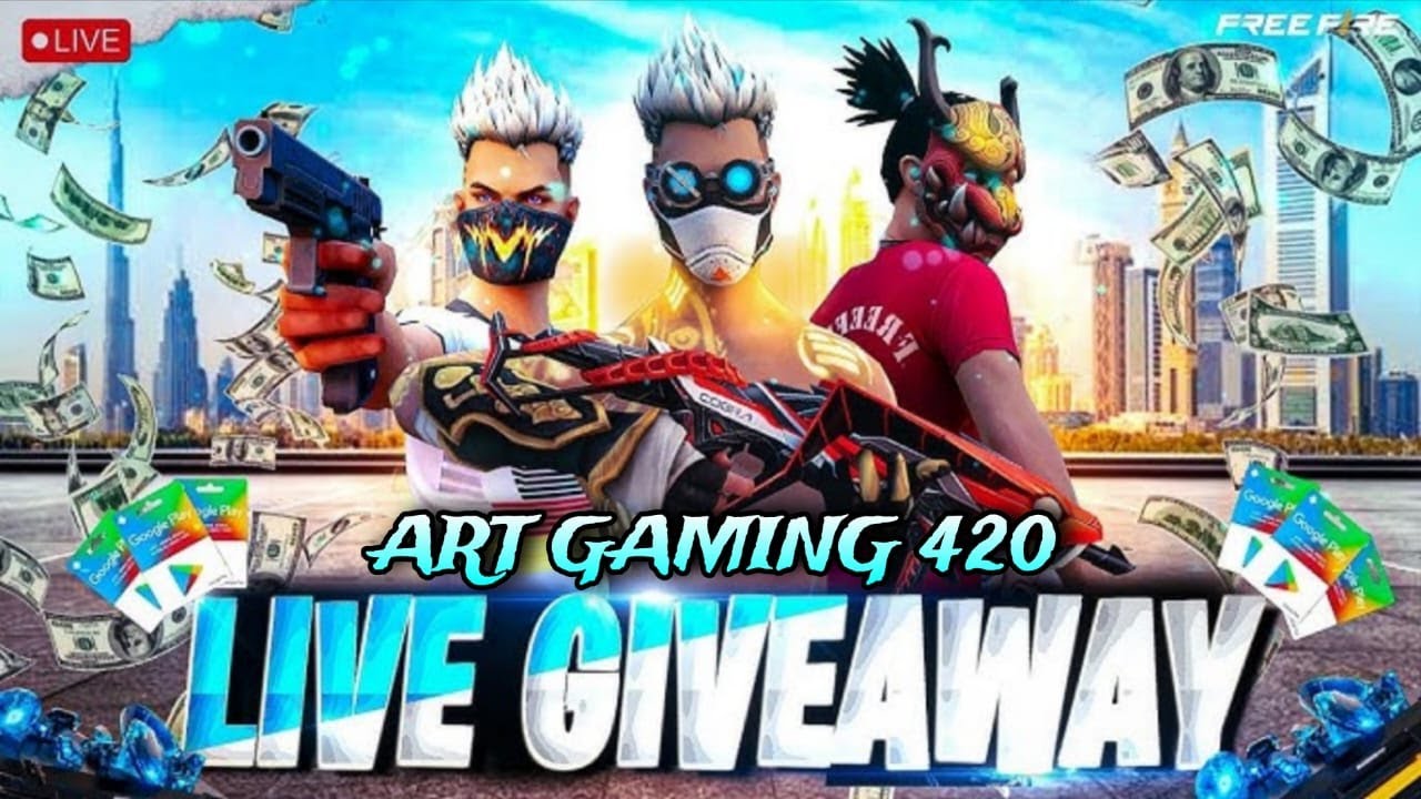 free fire live stream giveaway 😱 art gaming 420 #freefirelive