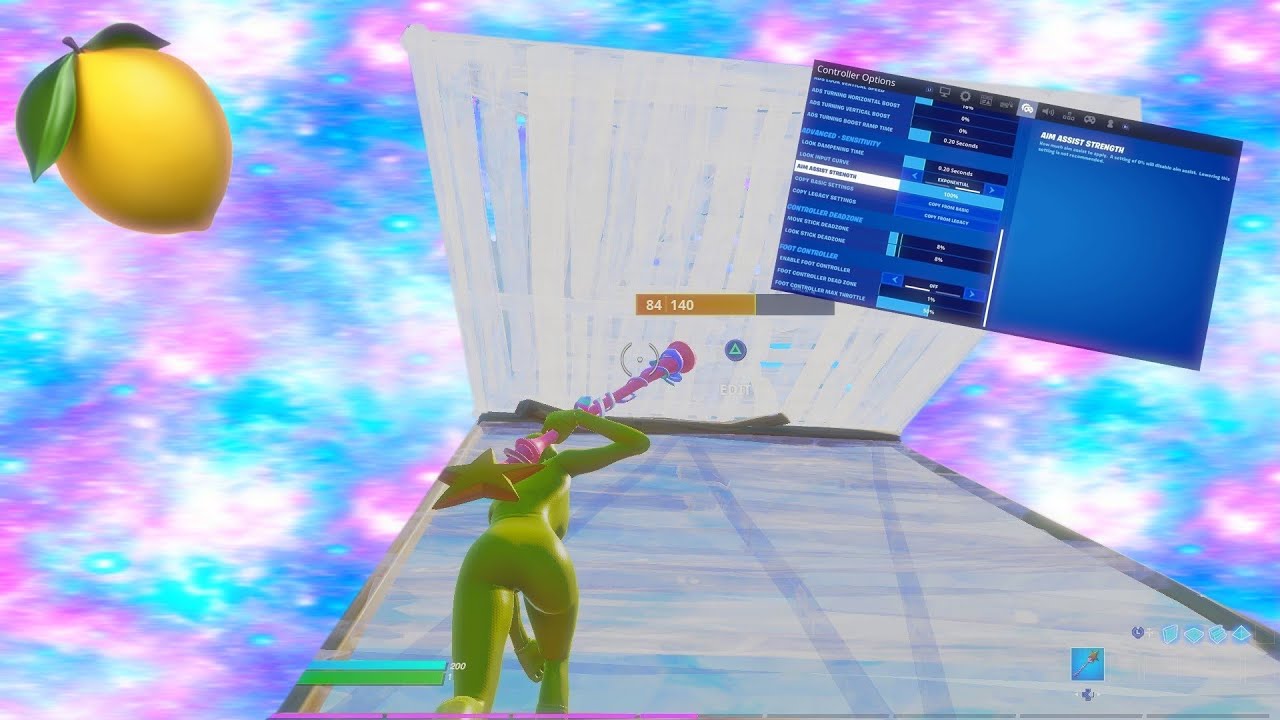 Lemonade 🍋 + New *BEST* Controller Fortnite Settings *AIMBOT* - Season 4 Settings - Xbox/PS4