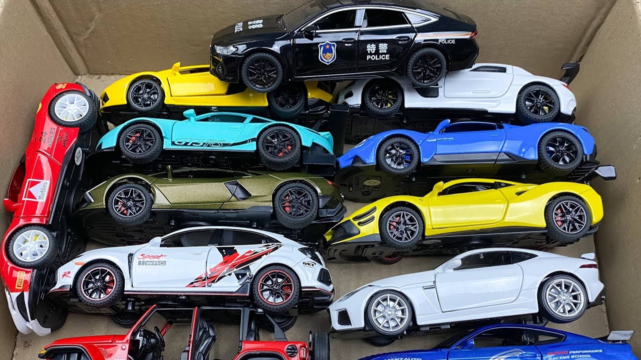 Box Full of Model Cars -Mazda Mx5, Koenigesgg Jesko, Lamborghini Scv12, Byd Yang Wang U8, Toyota Car