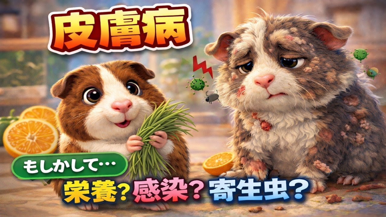 モルモットの皮膚病｜原因はいろいろ？栄養・感染・寄生虫を解説🐹