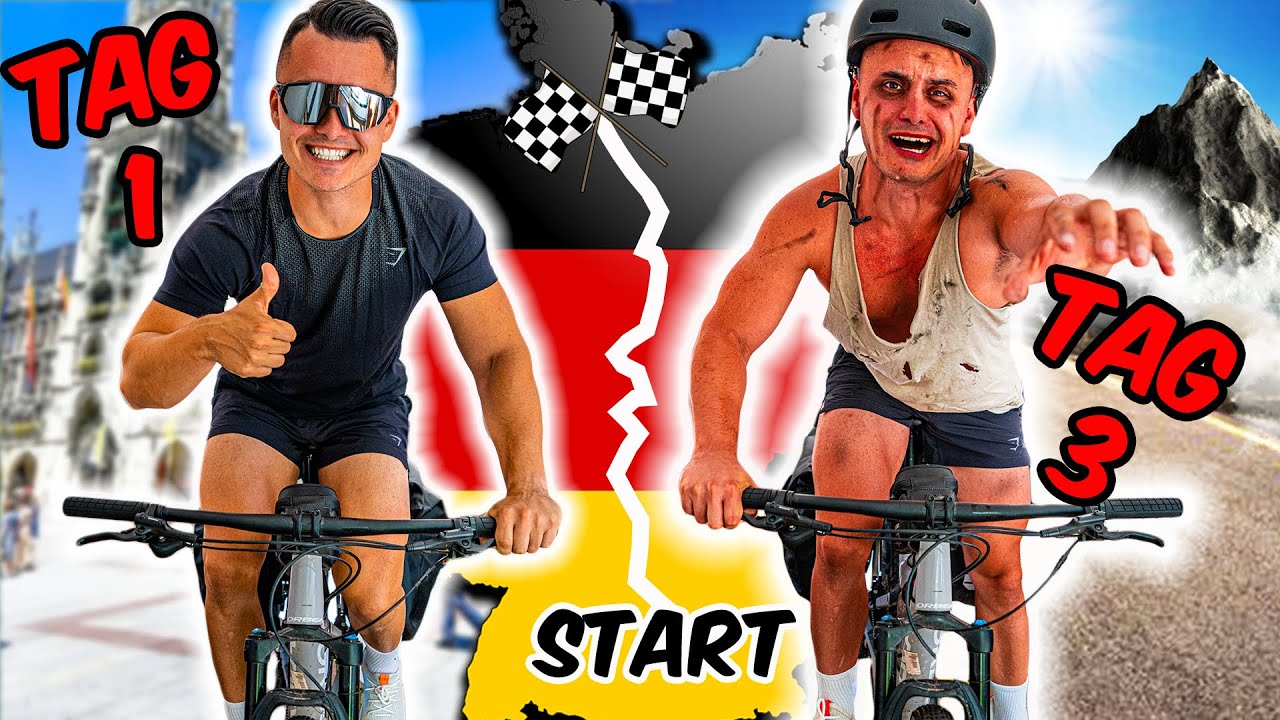 IN 7 TAGEN mit dem FAHRRAD durch DEUTSCHLAND Challenge 🚴🏻⛺️🇩🇪 (Ohne Vorbereitung) Teil 1