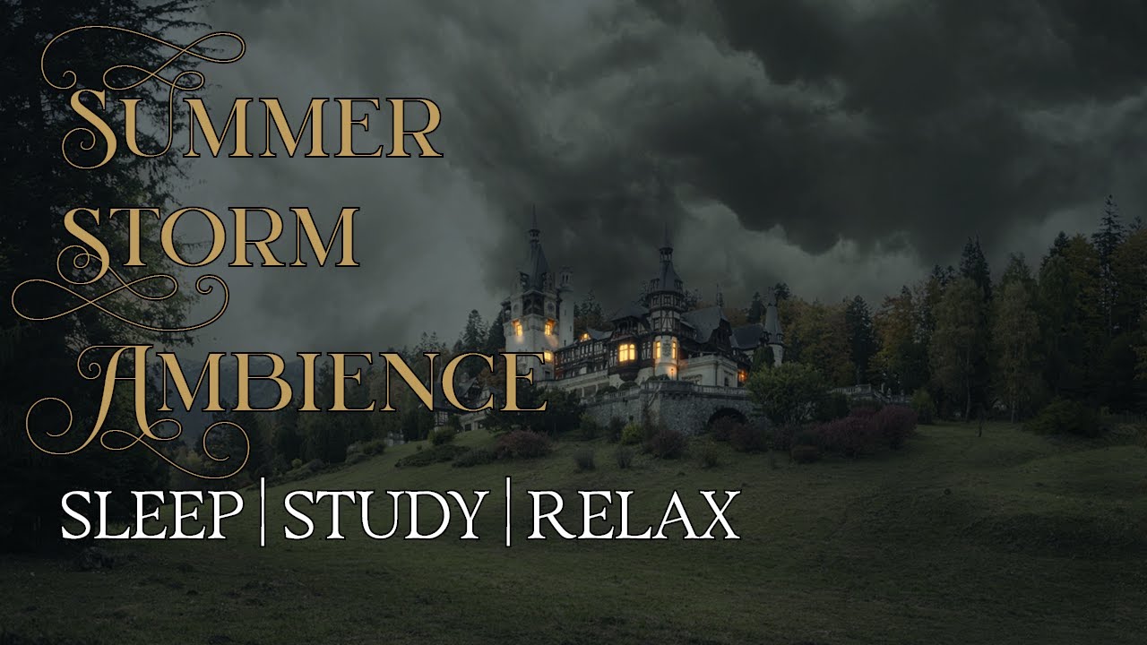 Escape the Rain in Peles Castle of Romania | Rain & Thunder Sounds | 10 hours