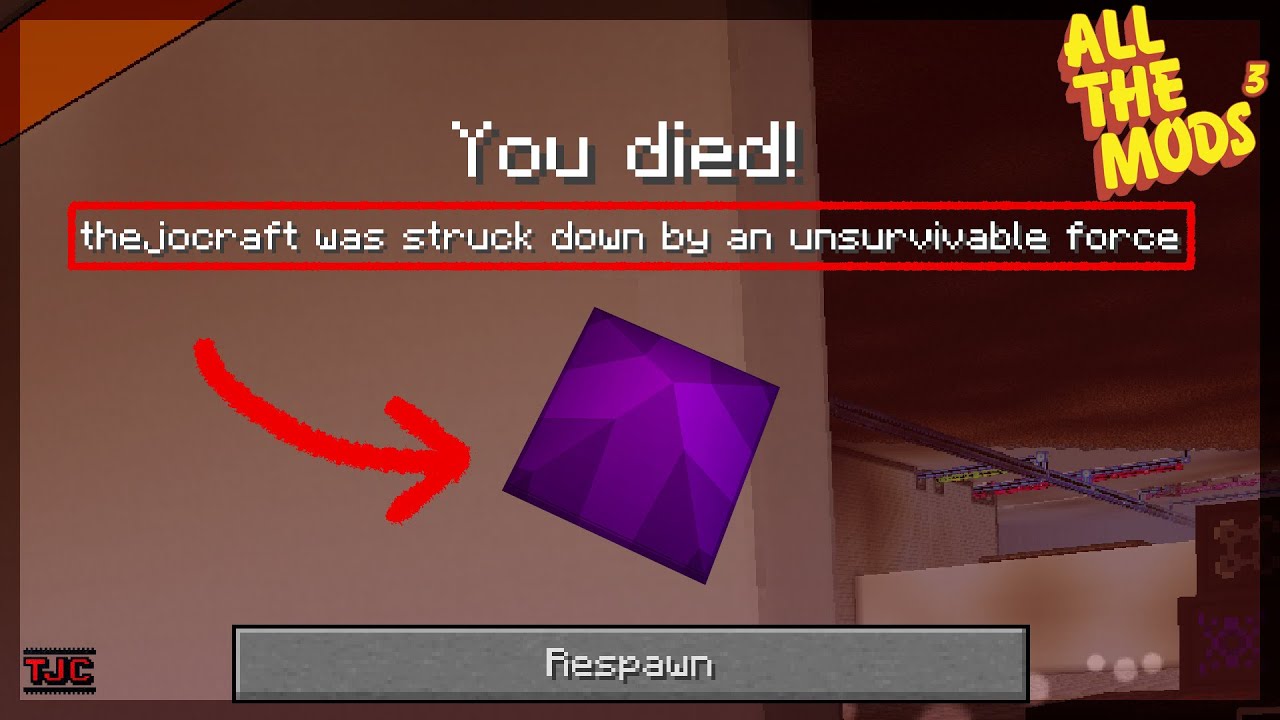 TheJoCraft was struck down by an unsurvivable force - ATM3 Ep. 095