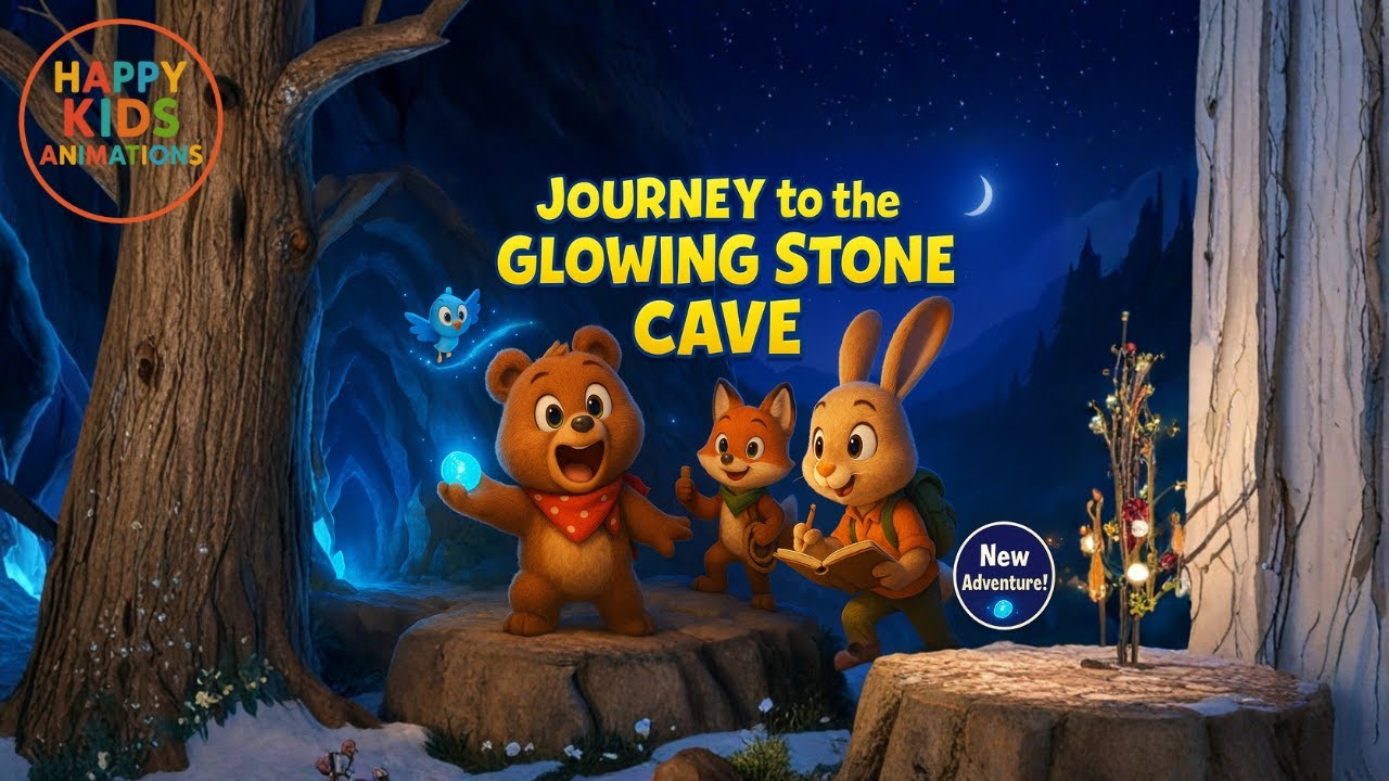 🗺️💎 Journey to the Glowing Stone Cave – What Will Milo & Ollie Discover?! 🐻🐰✨🌌