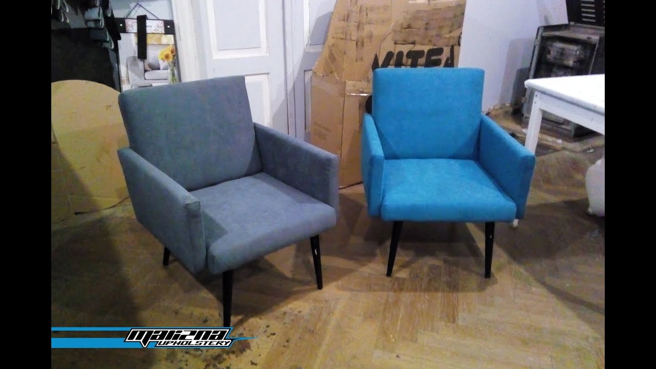 Tapicerowanie dwóch foteli ze Słupskiej Fabryki Mebli