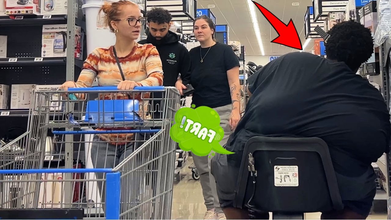 Fat Man Aggressively Farts On People Of Walmart!!!