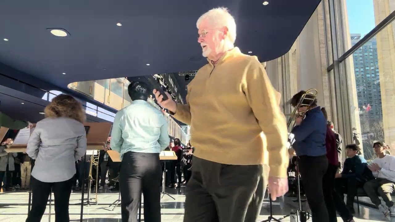 The Juilliard Trombone Choir performs holiday tunes with Joe Alessi in David Geffen Hall 12/16/23