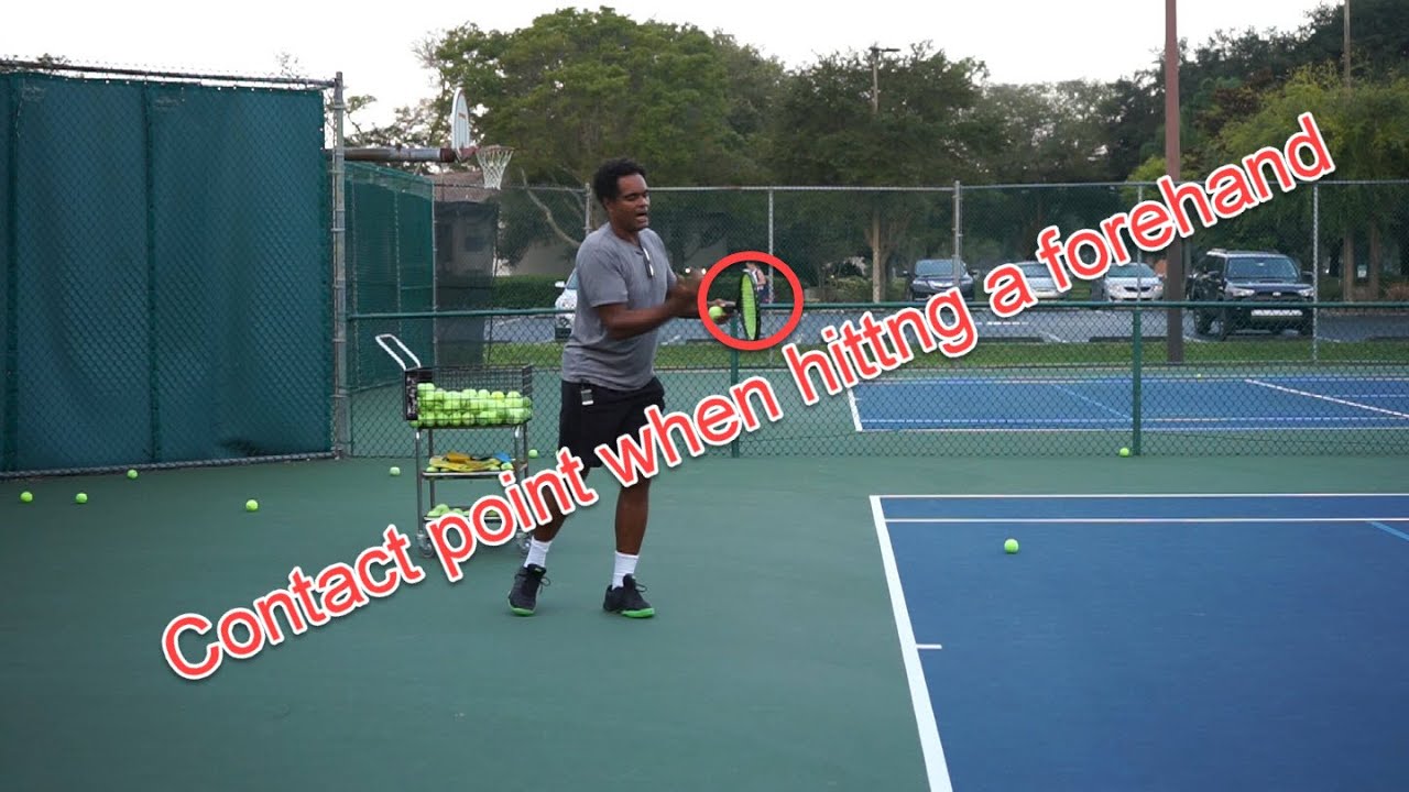 Tennis Technique Forehand Lesson 4: The contact point during a forehand