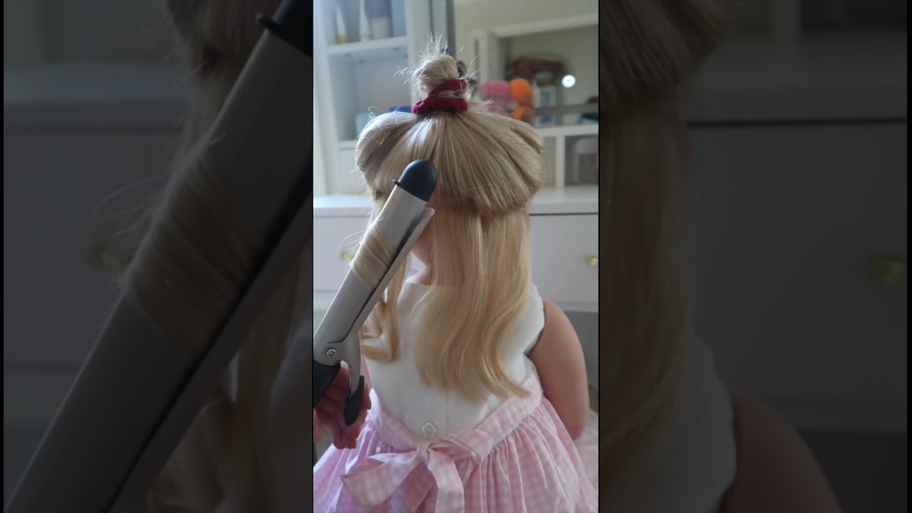 Curling My Reborn Toddler&rsquo;s hair #shorts #reborntoddler #rebornroleplay