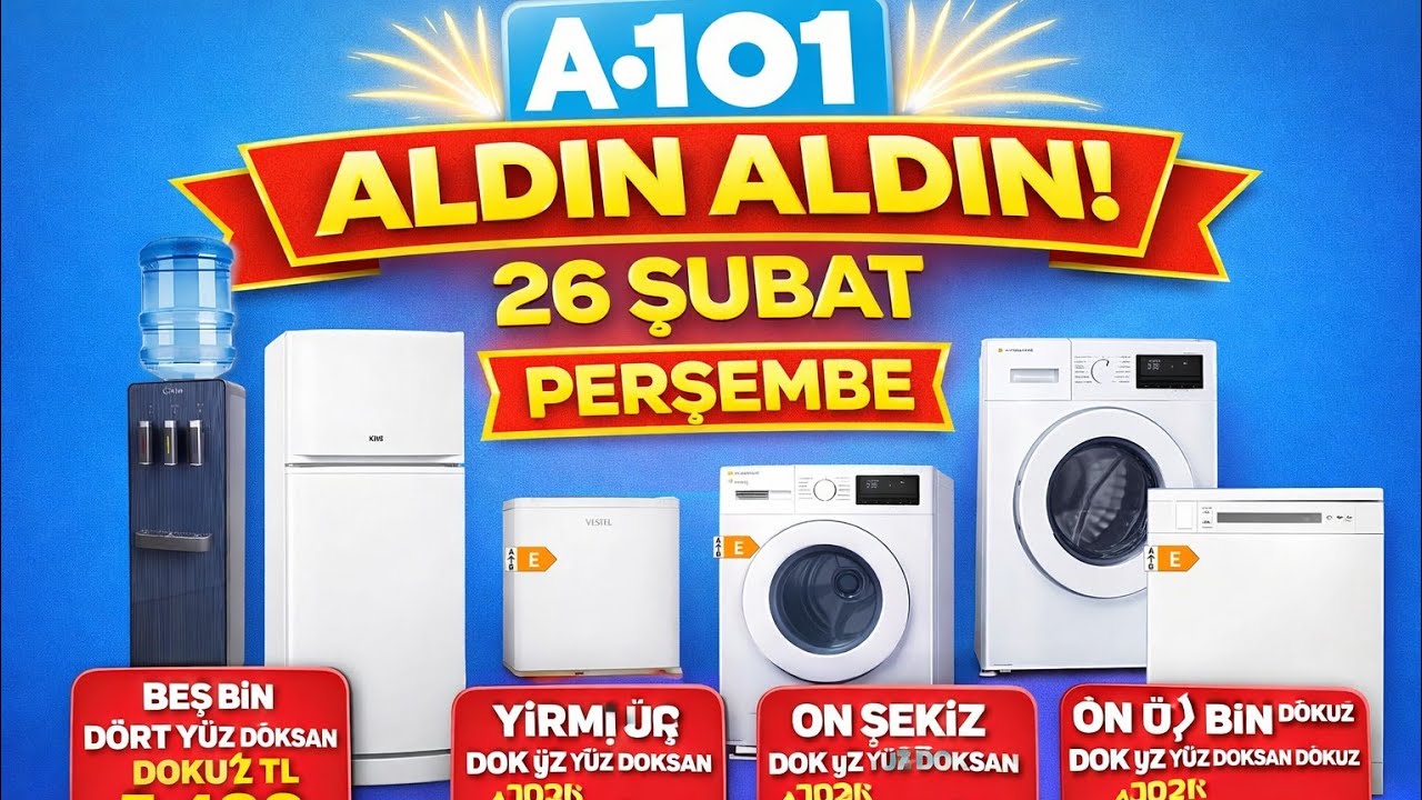 A101 26 Şubat Aldın Aldın Beyaz Eşya Fırsatları | Samsung &Ccedil;amaşır Makinesi, SEG Buzdolabı, Bulaşık 