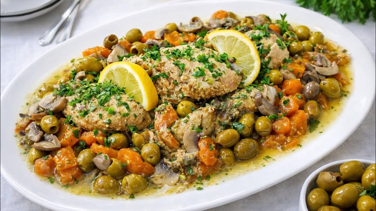 طاجين الزيتون بمرقة بيضة ايجي خفيف والبنة روعة