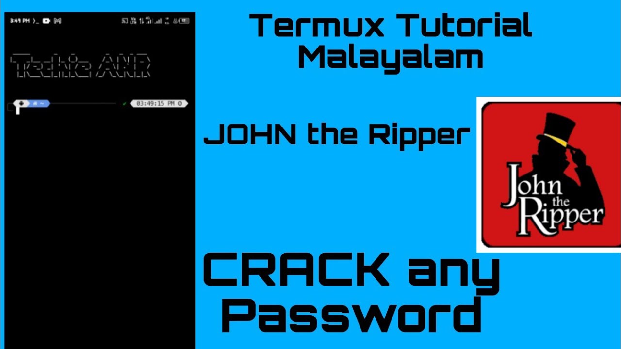 Termux Tutorial Malayalam| Crack password with JOHN