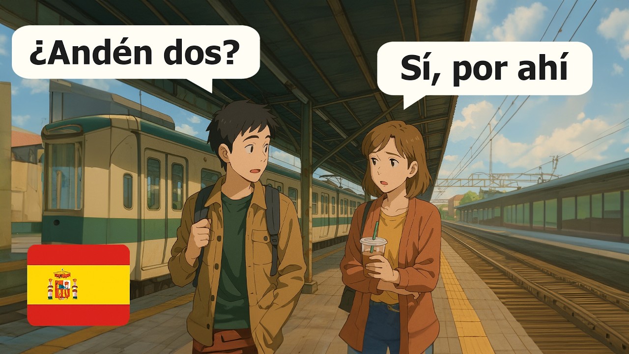 20 минут испанского разговора для начинающих | 10 диалогов в поезде (A1-A2)