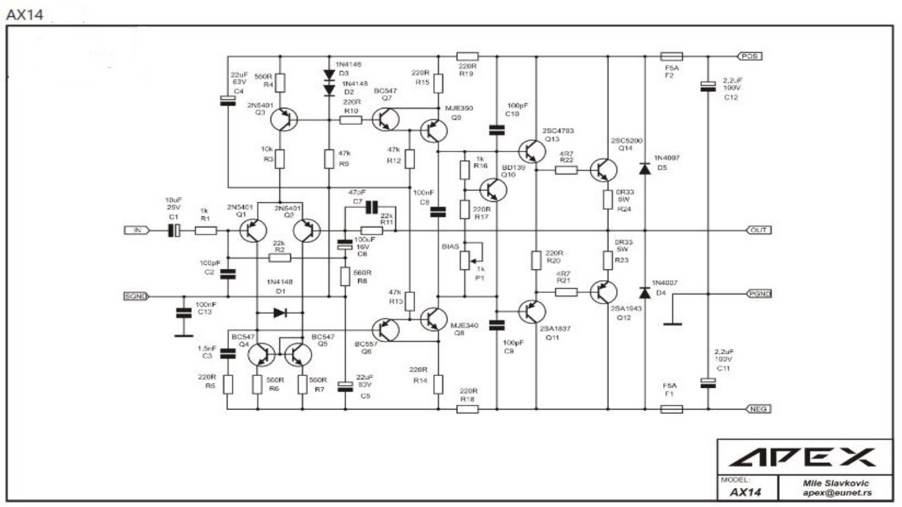 Amplificador DIY Apex AX14 HI-FI Ultra baixa distorção 0.003 % THD