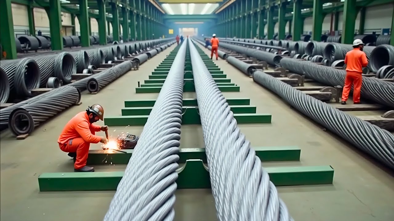 How Giant Steel Cables Are Made In Massive Production Line | Over 10,000 Feet In Length