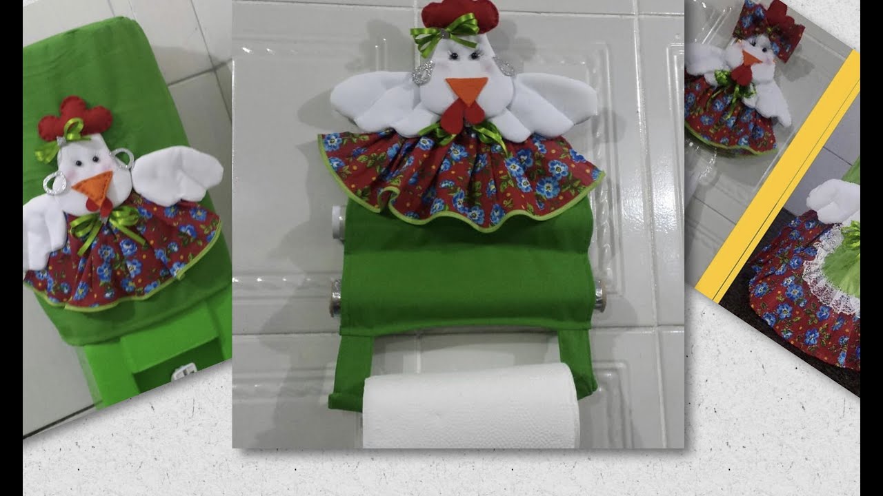 Porta papel toalha, alumínio e filme de galinha