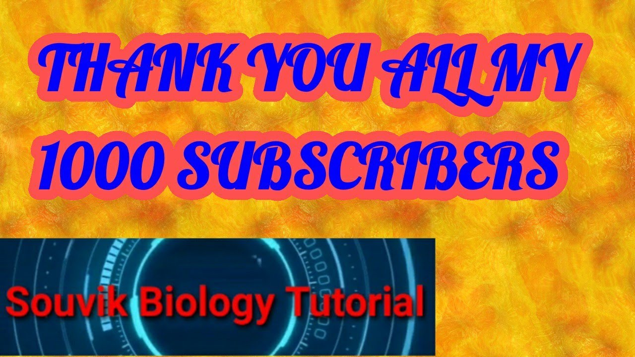 Thank You All My 1000 Subscribers