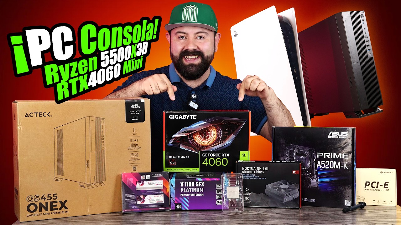 ARMADO tipo Consola Economico Ryzen 5 5500X3D y RTX4060 Mini (Slim)- DrogaDigital