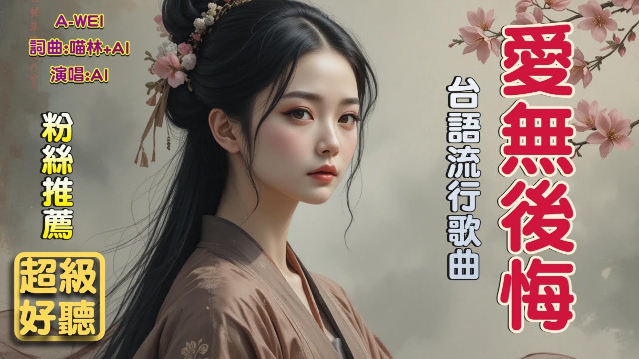 #Nice song [#Music] 愛無後悔 [#台語熱門歌曲]  |A-WEI 台語原創MV(251206) | 感謝:喵林 作詞| 免費創作你的歌曲 #ai #youtube#閩南語