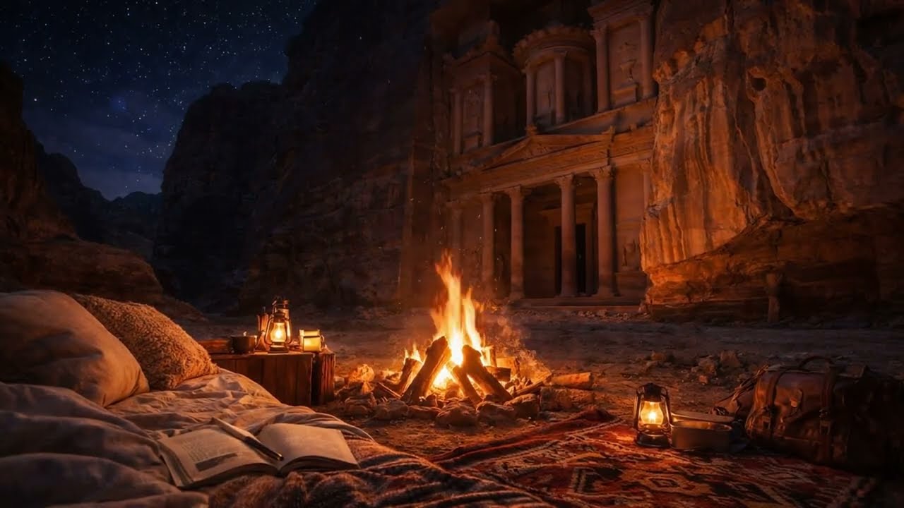 Campfire Sounds at Night 🔥 Relaxing Fireplace Ambience for Sleep, Study & Relaxation
