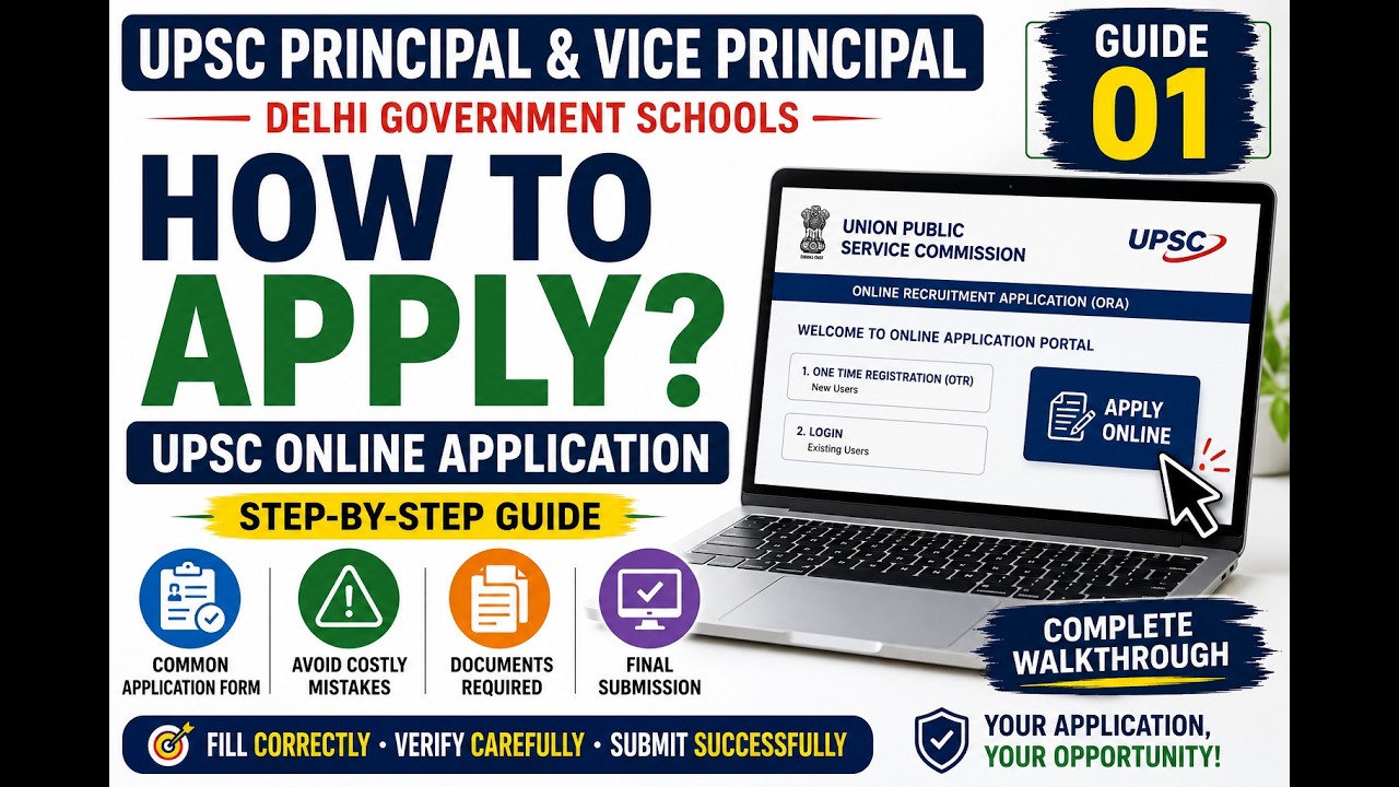 📝 How to Apply for UPSC Principal & Vice Principal Recruitment  Complete Online Application Process