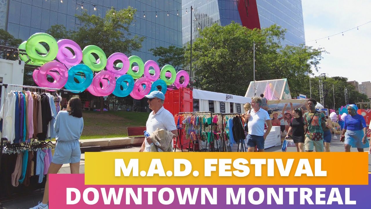 Downtown Montreal Tour in 4K! MAD Festival at Place des Arts!