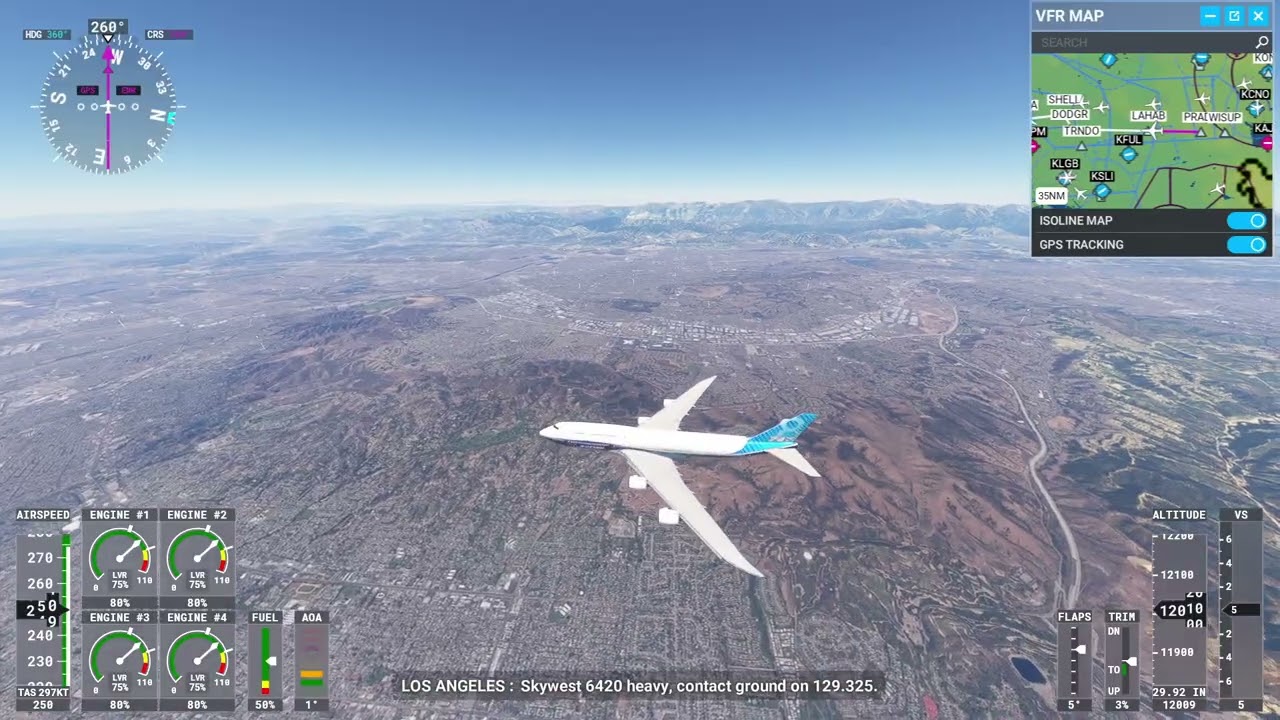 MSFS 2020 747 from Ontario to Los Angeles (IFR Practice 9070XT)