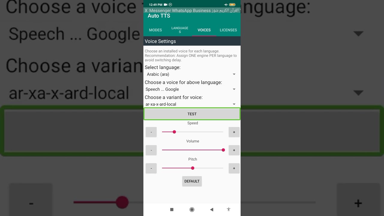 how to configure three languages on auto TTS in bangla by Mahmudul