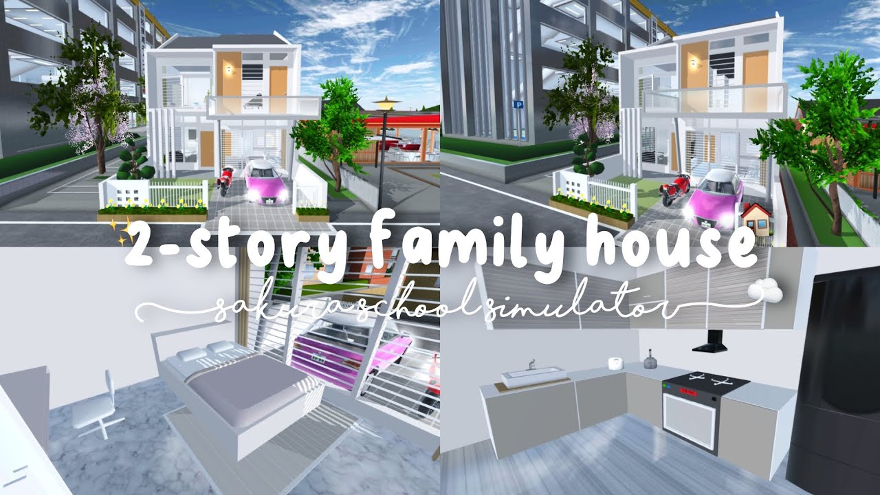 ꣖ ‎ ‎ֹ ‎ִ☁️ 2-story family house ♡「 id save and edit 」sakura school simulator〣﹢ֹ