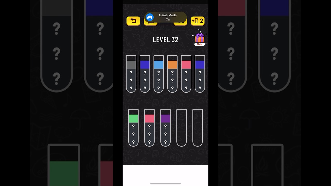 Water Sort Puzzle Level 32 Walkthrough #shorts #watersortpuzzle