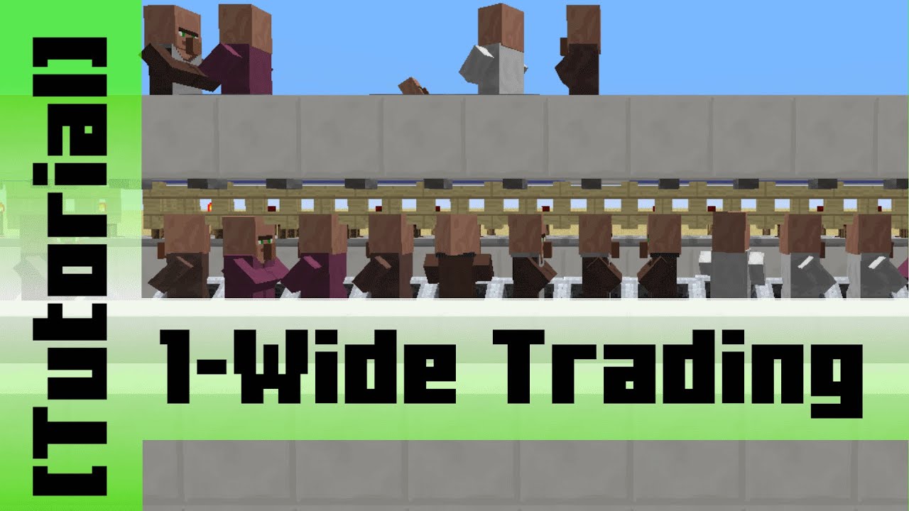 1 Wide Villager Trading Hall [Tutorial] works in Minecraft 1.12