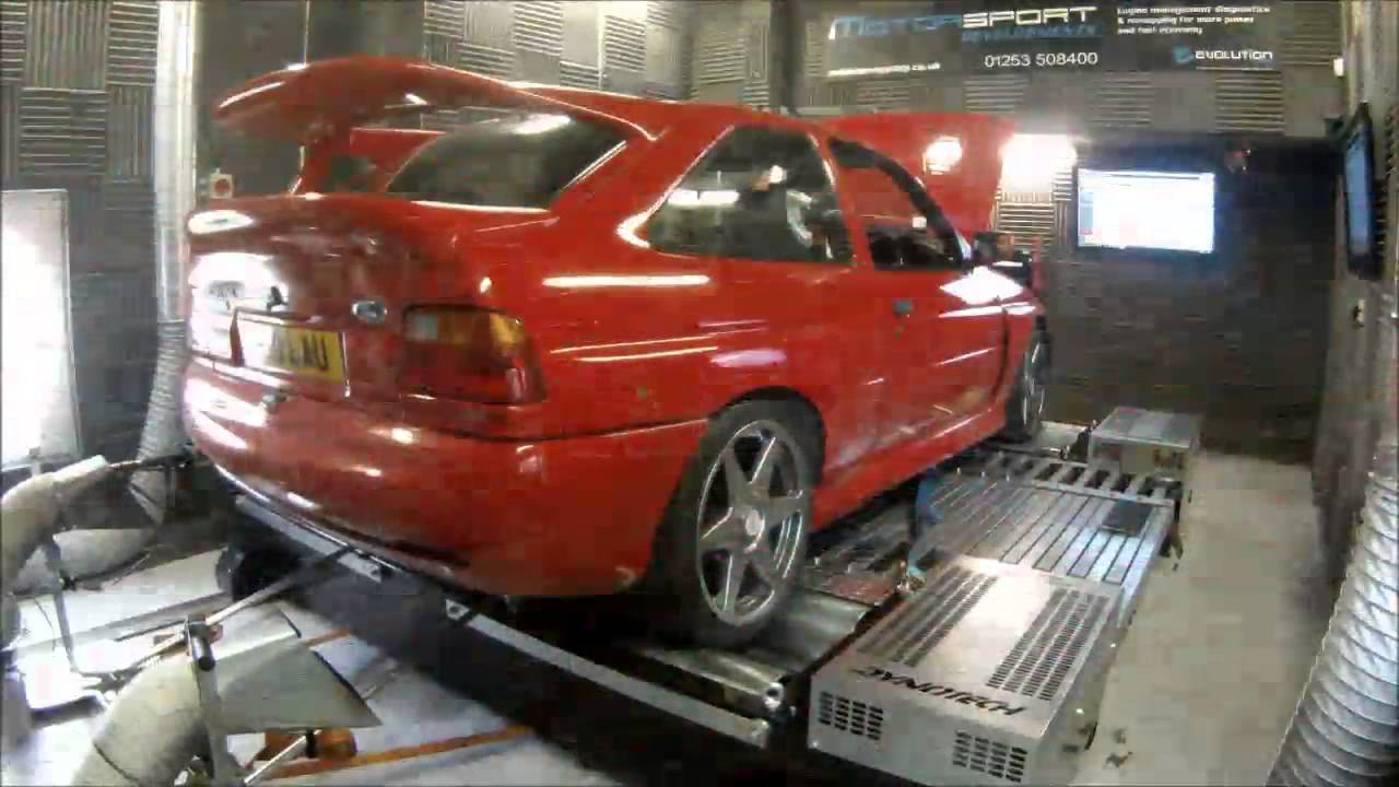 Ford Escort RS Cosworth On the Dyno at Motorsport Developments In Blackpool Lancashire
