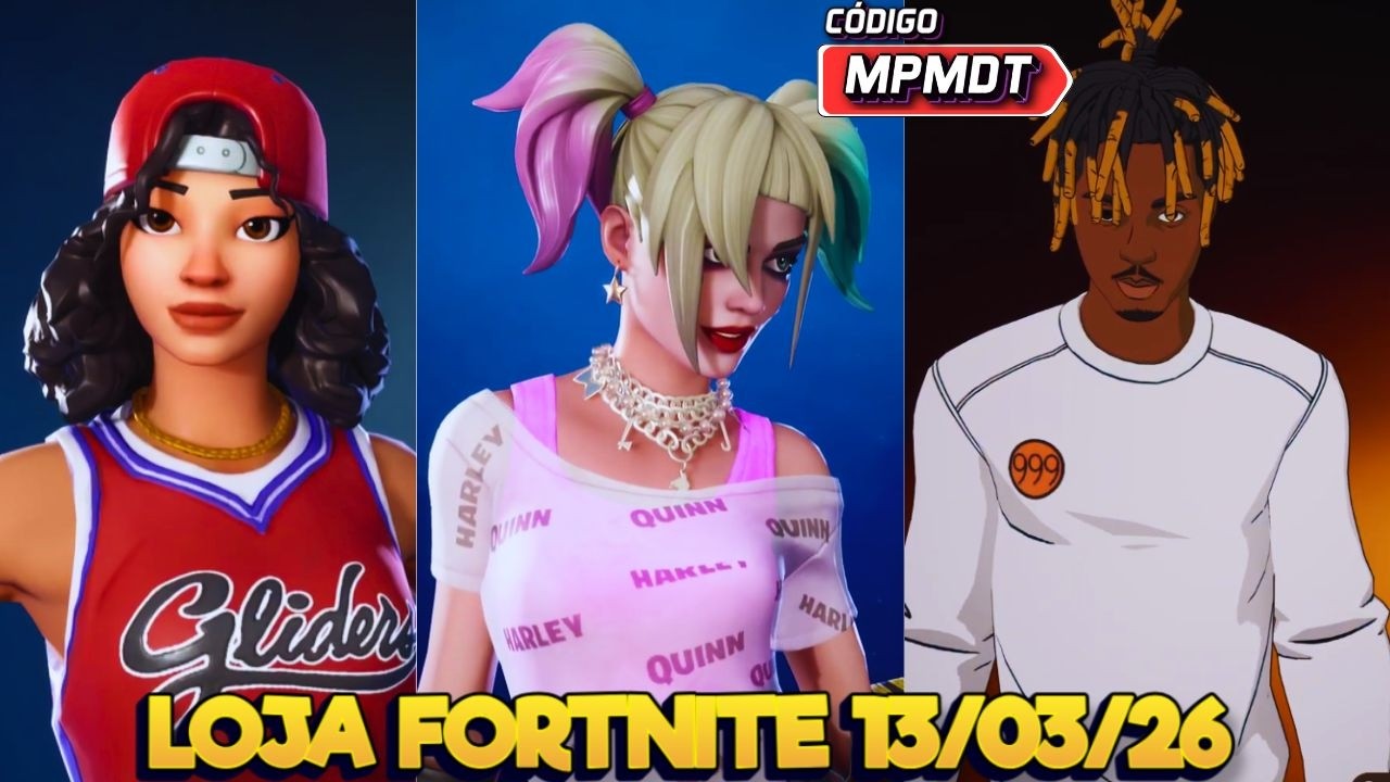 ARLEQUINA E JUICE - LOJA FORTNITE 13/03/26 - LOJA FORTNITE DE HOJE - LOJA FORTNITE AO VIVO