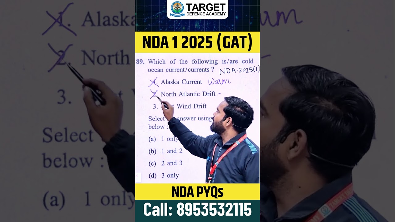 NDA PYQs Geography | NDA 1 2025 PYQs | Geography for NDA, CDS & AFCAT 🌍 | Alaska Current