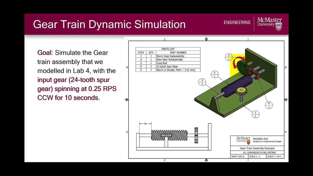 Tutorial 5A.2 - Dynamic Simulation in Autodesk Inventor (Gear Train Example)