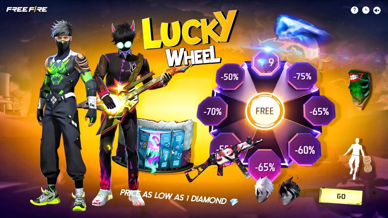 Lucky Wheel Event Free Fire 🤯| new bunny bundle | free fire new event | ff new event