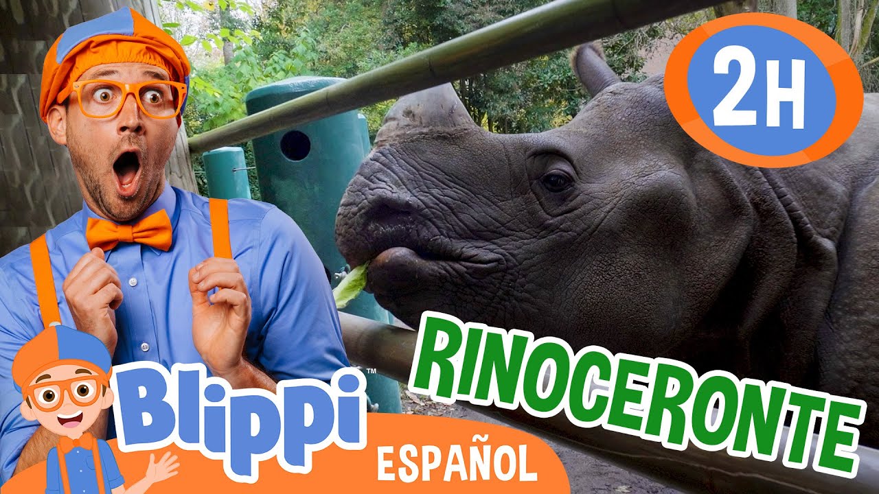 Rinoceronte en el Zoológico🦏 | Canciones Infantiles🎵| Juega y aprende | Moonbug Español | Blippi