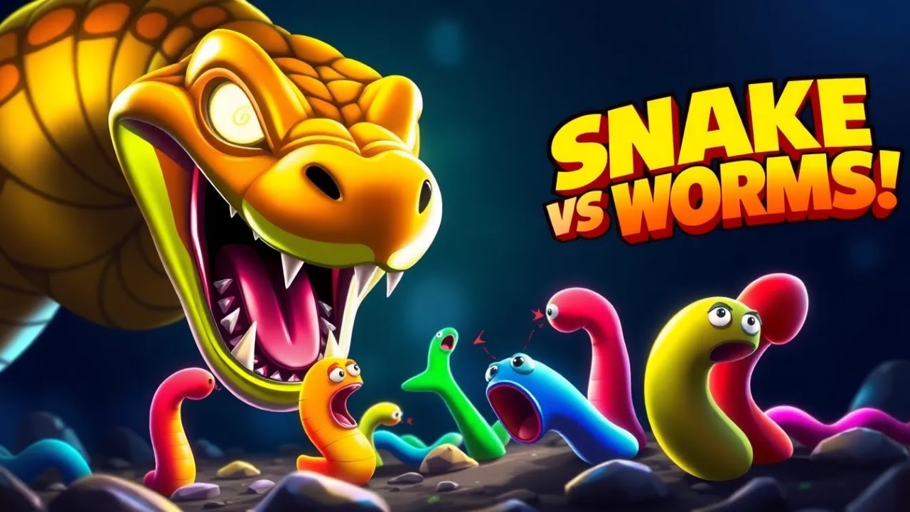 SNAKE VS WORMS 🐍  Hungry Snake Gameplay  Funny & Intense Gaming  DeltaZyro